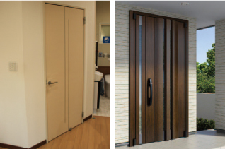 木質インテリア建材、玄関ドア/アルミ建材イメージ写真